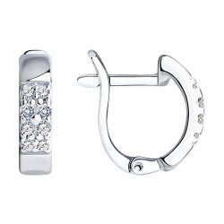 Серьги из серебра с фианитами (Арт.94021912)