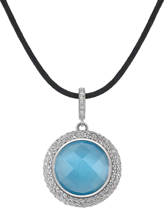 Кулон из серебра с кошачим глазом и куб. цирконием (Арт.fhp-1-h-06-s)