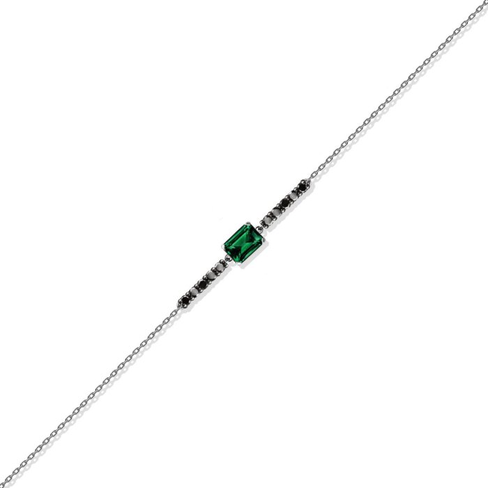 Браслет из золота с бриллиантом и турмалином Русские Самоцветы (Арт.95644)