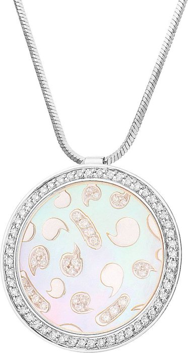 Кулон из белого золота с бриллиантом и жемчугом (Арт.kocl211wg)