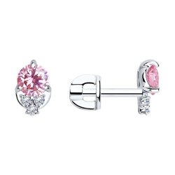 Серьги из серебра с фианитами (Арт.94025029)