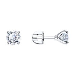 Серьги из серебра с фианитами (Арт.94025262)