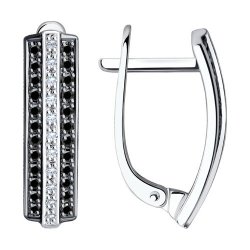 Серьги из белого золота с бриллиантами (Арт.7020042-3)