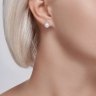 Серьги из серебра с жемчугом (Арт.94026069)