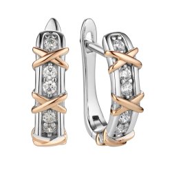 Серьги из серебра с фианитом (Арт.cz-e01471-x-wg-w-x-x)