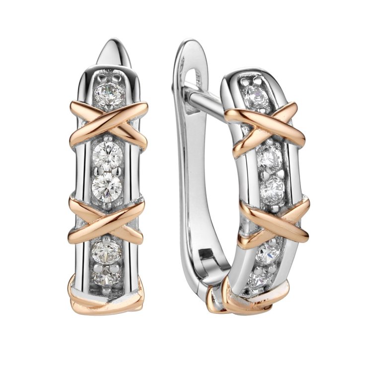 Серьги из серебра с фианитом (Арт.cz-e01471-x-wg-w-x-x)