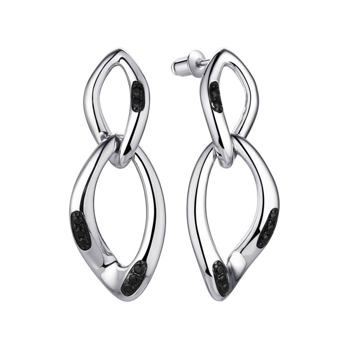 Серьги из серебра с шпинелью (Арт.cz-e03074-x-wb-x-x-b)