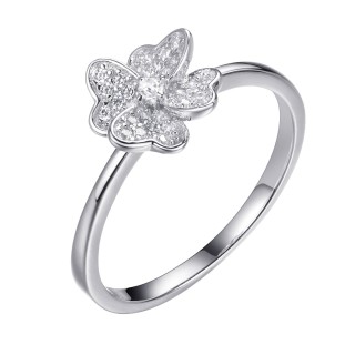 Кольцо серебряное с фианитами «Flower Shine» Fresh Jewelry (арт.CZ-R00644-X-W-X-X-W)