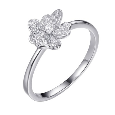 Кольцо серебряное с фианитами «Flower Shine» Fresh Jewelry (арт.CZ-R00644-X-W-X-X-W)