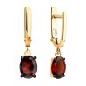 Серьги из золочёного серебра с гранатами (Арт.92023167)