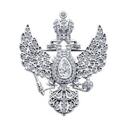 Брошь из серебра с фианитами (Арт.94040282)