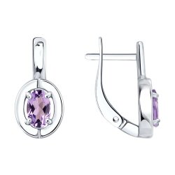 Серьги из серебра с аметистами (Арт.92025354)