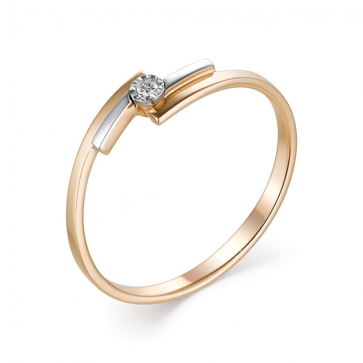 Золотое кольцо с бриллиантом Алькор КЮЗ (Золото) 13306-100