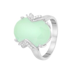 Кольцо из серебра с куб. цирконием и ситаллом (Арт.pd-r00661-x-w-mlb-x-w)