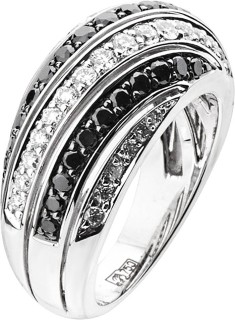 Кольцо с бриллиантами из белого золота «Elegance Noir» Diamanti (арт.7VH005GBN)