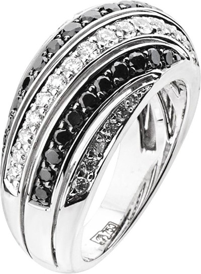 Кольцо с бриллиантами из белого золота «Elegance Noir» Diamanti (арт.7VH005GBN)