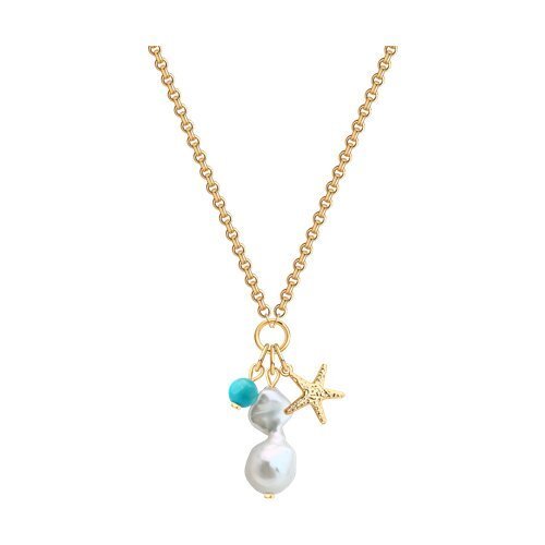 Колье из золочёного серебра с полудрагоценными вставками (Арт.93-370-00026-1)