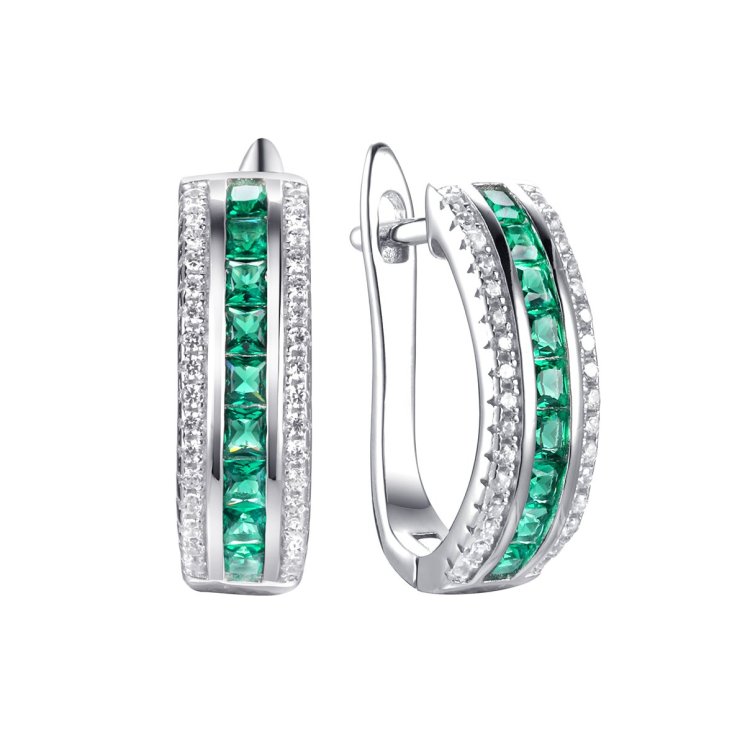 Серьги из серебра с фианитом (Арт.sl-e1479-5-x-w-nce-x-w)