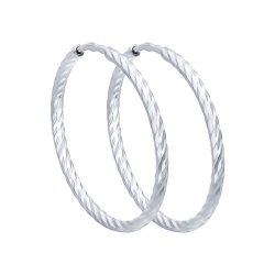 Серьги конго из серебра с алмазной гранью (Арт.94140015)