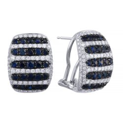 Серьги из белого золота с бриллиантом и сапфиром (Арт.e27315c_sr_sa_wg)