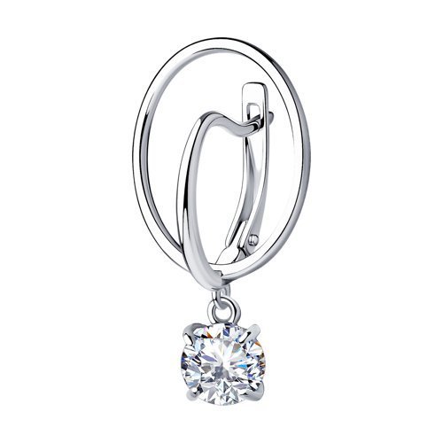 Серьга из серебра с фианитом (Арт.94170094)