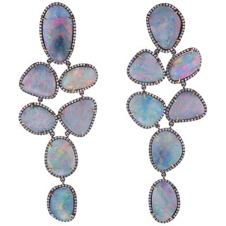 Серьги золото с бриллиантами и опалами «Игра Света» MYJEWELS (арт.ER-DIA-02378_SR_OL_YG)