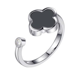 Кольцо из серебра с керамикой и фианитом (Арт.tc-r01830-b-w-w-x-x)