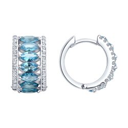 Серьги из серебра с ситаллами и фианитами (Арт.94-320-02192-2)