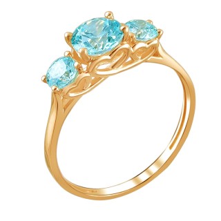 Кольцо золотое с кристаллами Swarovski «Summer Breeze» Эстет (арт.01К2110881-1)