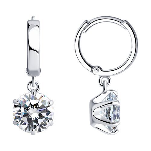 Серьги из серебра с фианитами (Арт.89020151)