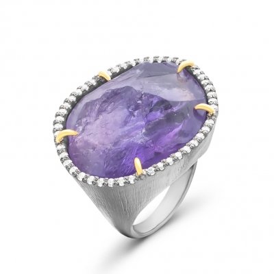 Кольцо BEAVERS с аметистом 12526a_ox
