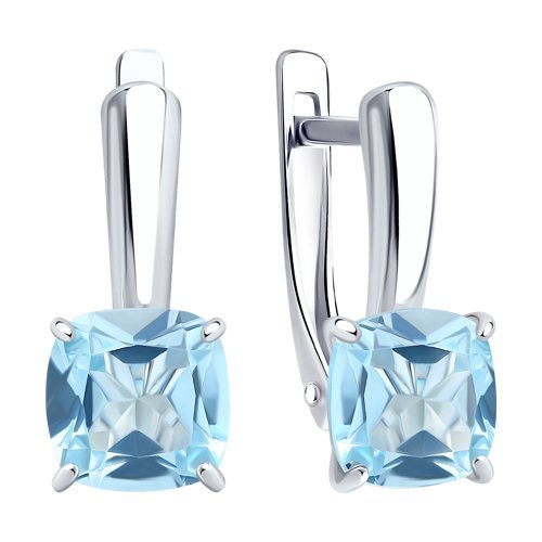 Серьги из серебра с голубыми топазами (Арт.92021398)
