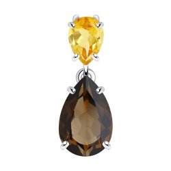 Подвеска из серебра с полудрагоценными вставками (Арт.92030317)