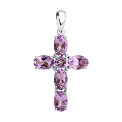 Подвеска из серебра с аметистами (Арт.92030741)
