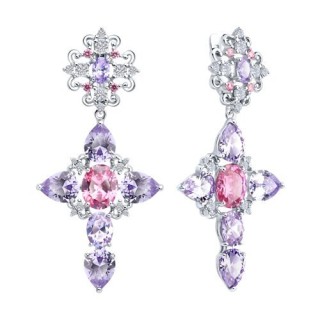 Серьги из серебра с фианитами «Императорский вальс» Соколов (арт.94026883)