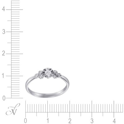 Кольцо с бриллиантом «Северное Сияние» из белого золота JVG (арт.R28342)