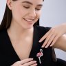 Брошь из серебра с фианитами и эмалью (Арт.94049008)