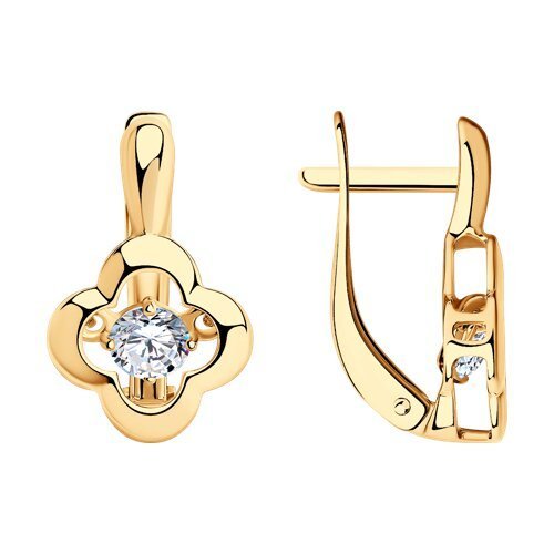 Серьги из золочёного серебра с фианитами (Арт.93020878)