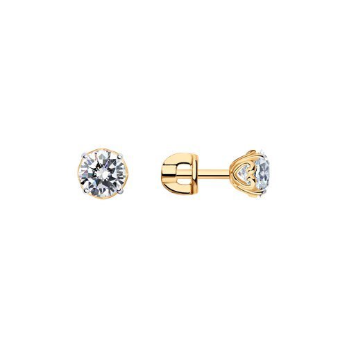 Серьги из золочёного серебра с фианитами (Арт.93022260)