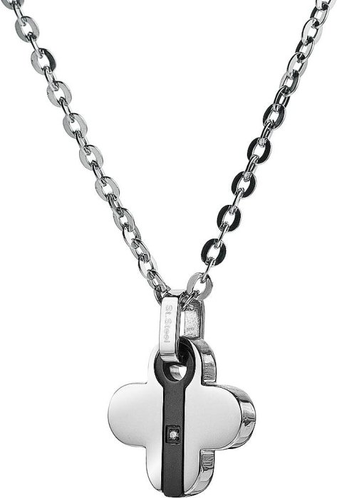 Кулон из стали с бриллиантом и сталью (Арт.ugl_339)