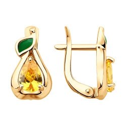 Серьги из золота с фианитами и эмалью (Арт.51-120-02813-1)