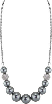 Ожерелье из серебра с жемчугом и куб. цирконием (Арт.203l-30)