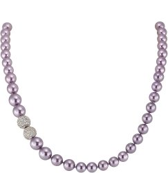 Ожерелье из серебра с жемчугом и кристаллом swarovski (Арт.2l-sk-16)