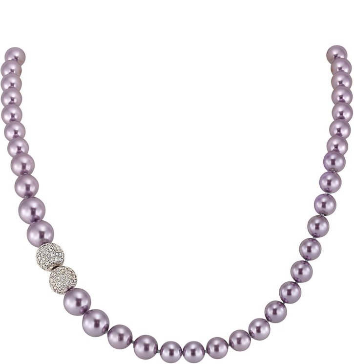 Ожерелье из серебра с жемчугом и кристаллом swarovski (Арт.2l-sk-16)