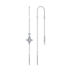 Серьги из серебра с фианитами (Арт.94-123-01503-1)