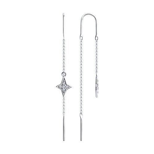 Серьги из серебра с фианитами (Арт.94-123-01503-1)