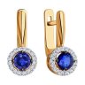 Серьги из золота с бриллиантами и сапфирами (Арт.51-220-01772-1)