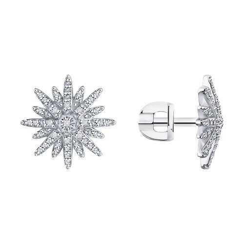 Серьги из белого золота с бриллиантами (Арт.1022268-3)