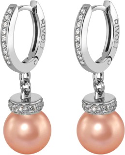 Серьги серебряные с жемчугом и куб. цирконием «Pearl Kiss» Rivoli (арт.ABS-4-10-14-S)