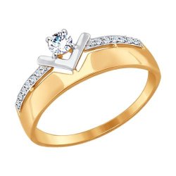 Кольцо из золота с фианитами (Арт.017478)